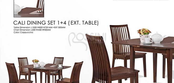 CALI Dining Set 1+4 (Ext. Table)